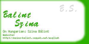 balint szina business card