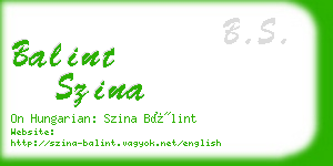 balint szina business card